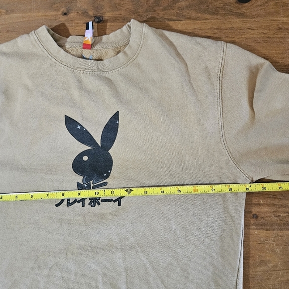 Playboy Club Tokyo Ace of Spades Crewneck Sweatshirt Size Small Tan - Picture 8 of 9